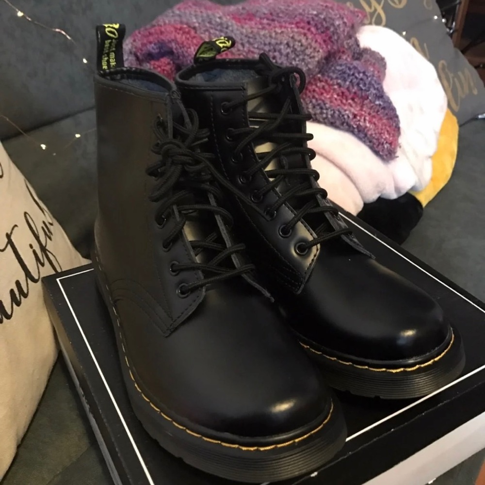 Black combat boots